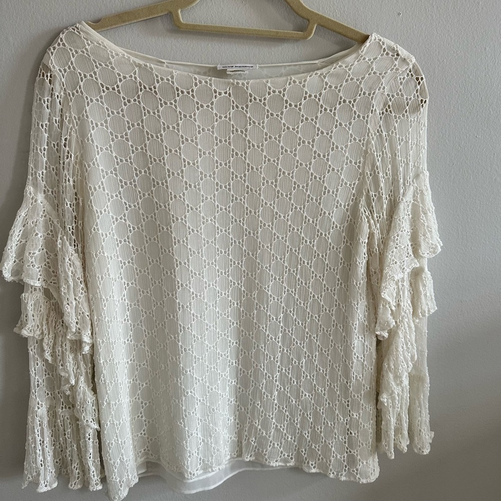 Club Monaco Cream Lace Blouse